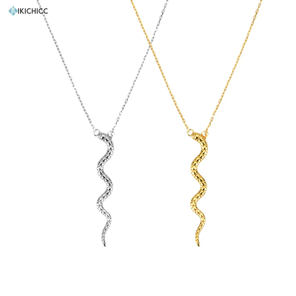 Kikichicc серебряное ожерелье с подвеской в виде змеи большая цепочка женское