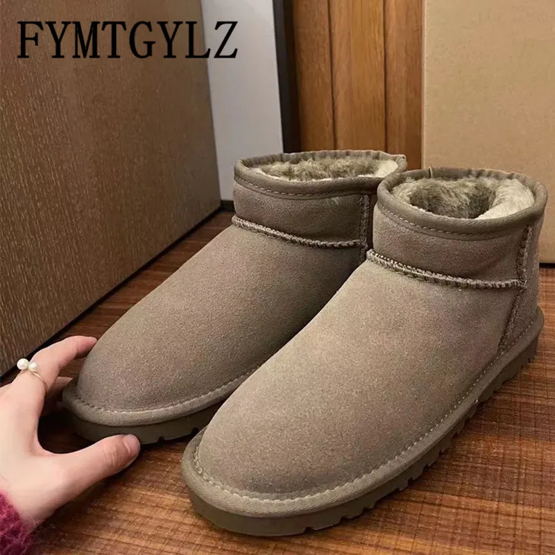 

Snow Boots Ladies Winter Classic Design Thick Warm Waterproof Cotton Boots Short Tube Couple Women's Shoes One Foot Cotton Shoes