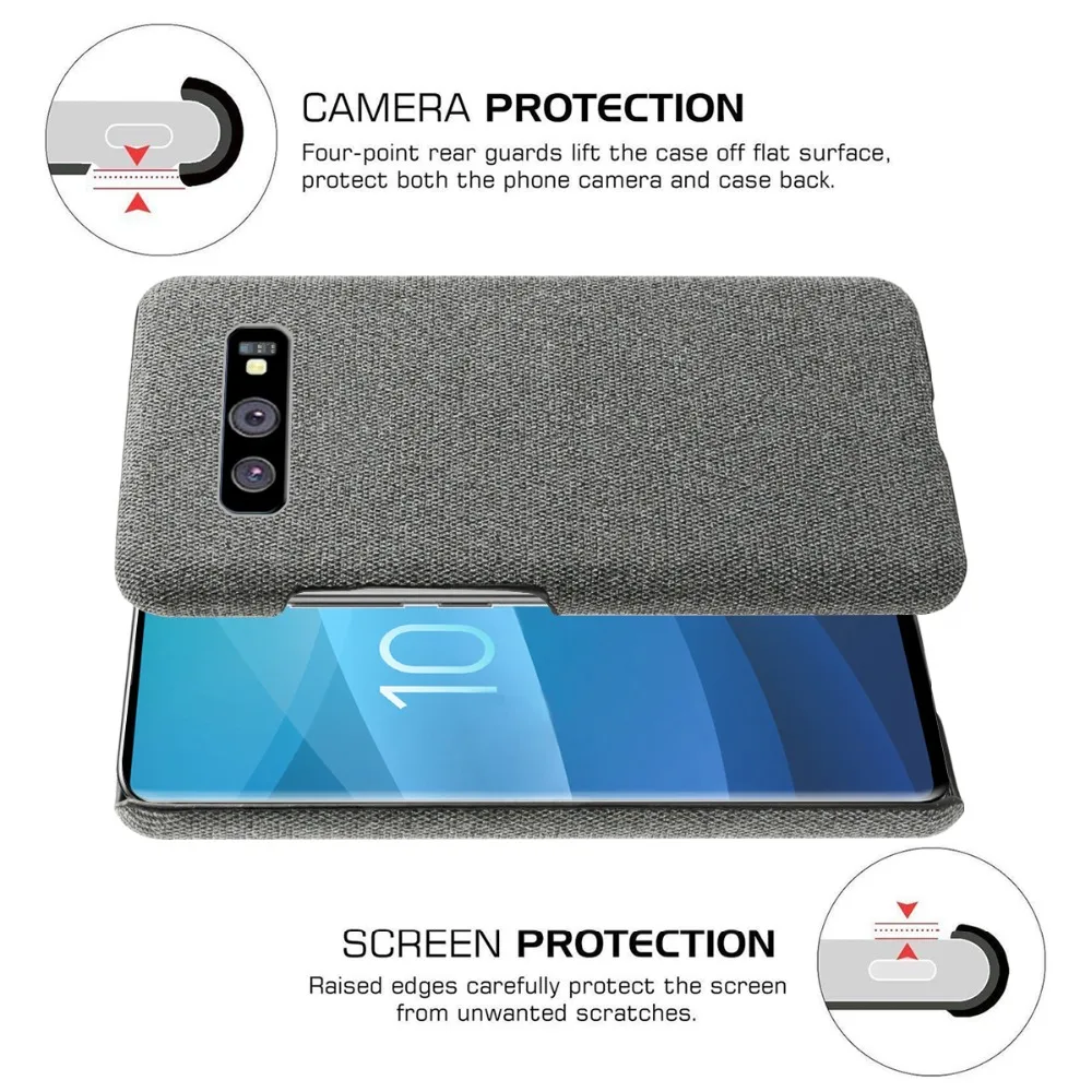Для Samsung Galaxy S10 Plus S10E 5G Тонкий чехол из ткани с защитой от царапин жесткий для S20 |