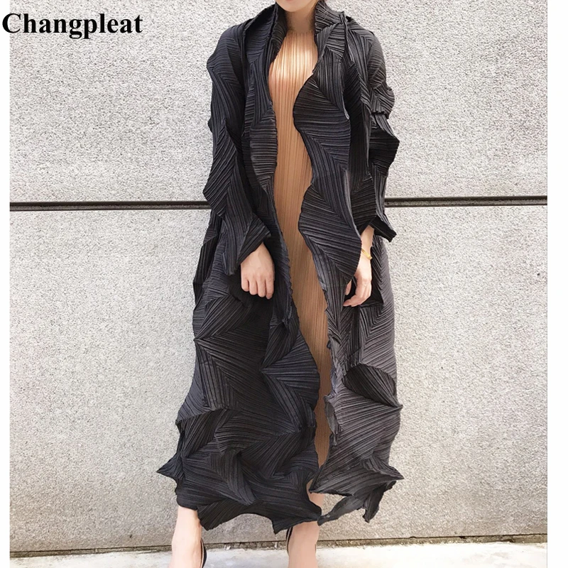 Changpleat осень 2019 новый необычный Женский Тренч Miyak плиссированный модный дизайн
