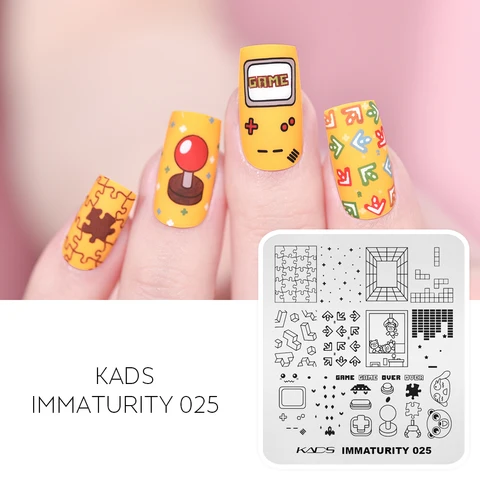 KADS Nail Art Stamp Plate незрелый 025 шаблон штамповочной пластины для ногтей Милая игра Боттон изображение пластина для дизайна ногтей DIY инструмент для украшения