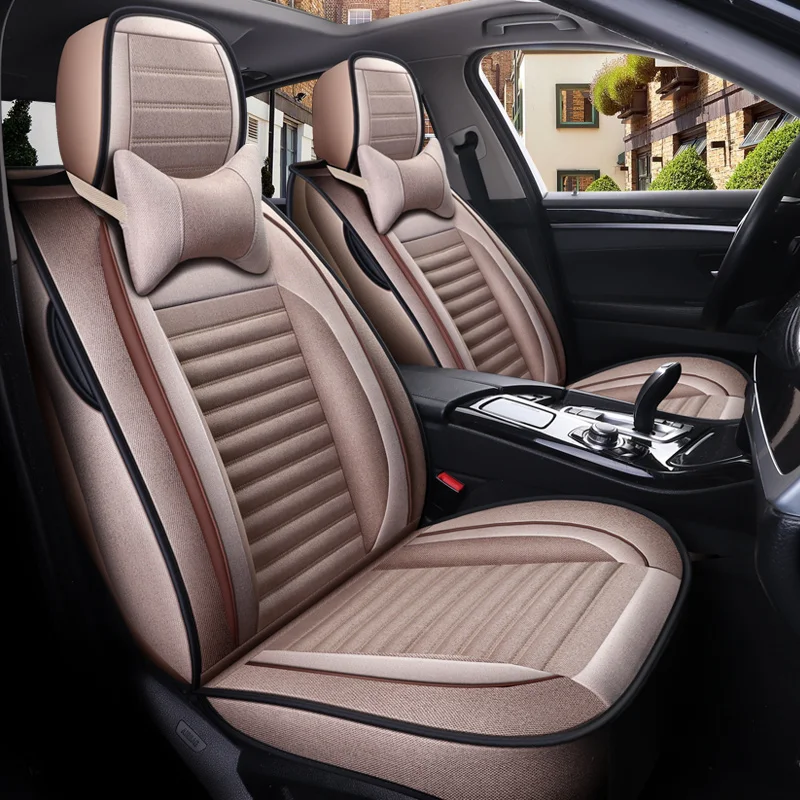 Полное покрытие льняное волокно чехлы для автомобильных сидений Geely gc6 mk geely