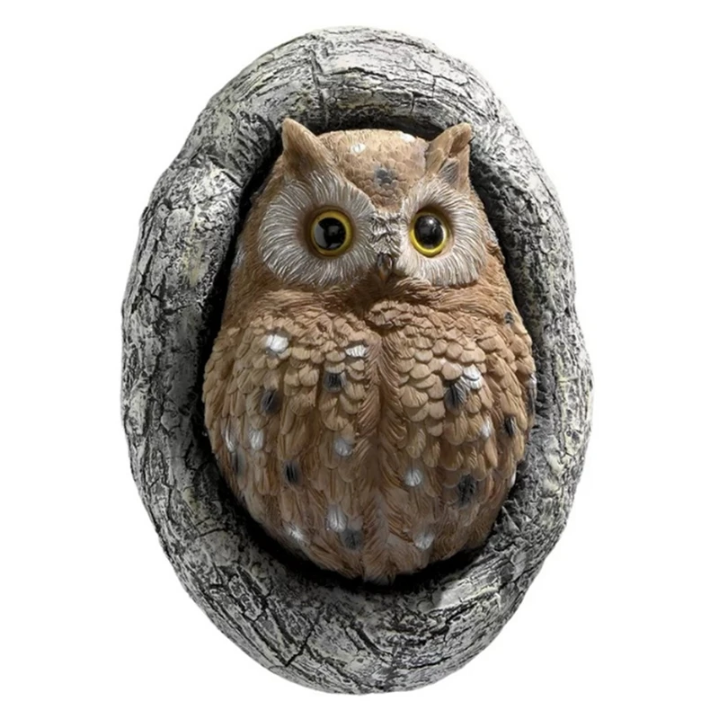

Garden Owl Tree Statue Figurine Poly Resin Office Yard Decoration Ornament Owl Sculpture Decoration Gift