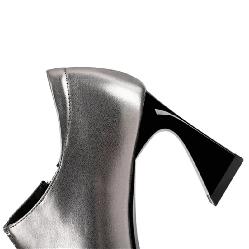 

MORAZORA 2020 autumn genuine leather women pumps thick high heels pointed toe ladies shoes 2 colors dress shoes woman