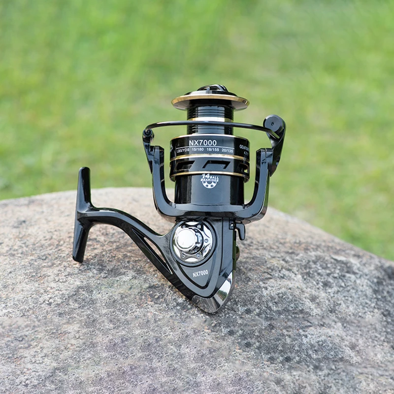 

Double Color 2000-7000 All Metal Fishing Reel Spool 14BB High Speed 5.2:1/4.7:1 Spinning Reel Carp Fishing Reels For Saltwater