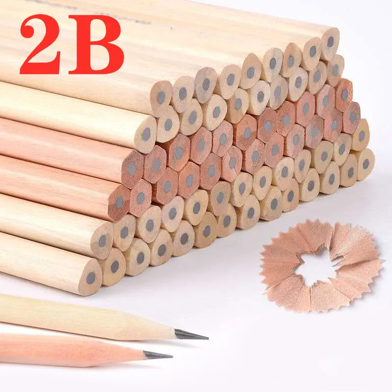 5 шт. натуральный 2B деревянный карандаш Эко-дружественный черный шестиугольный