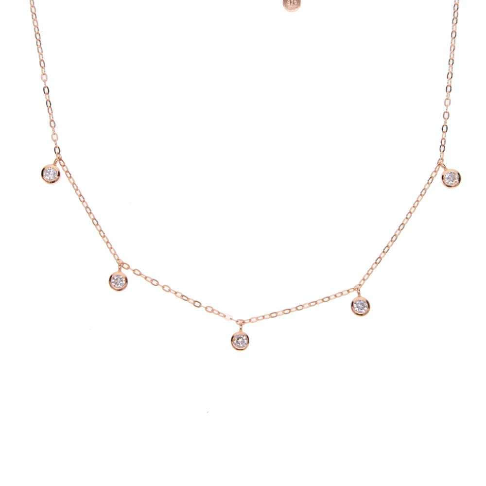 Женское Ожерелье чокер из серебра 925 пробы с фианитами|choker necklace|drop necklacenecklace drop |