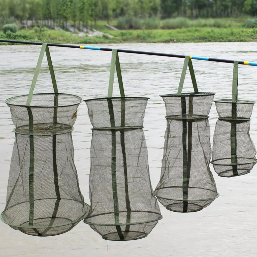 

3 Layers Quick-Drying Fishing Net Cage Folding Fishing Net Portable Stake Small Mesh Net Durable Rust Corrosion Resistant
