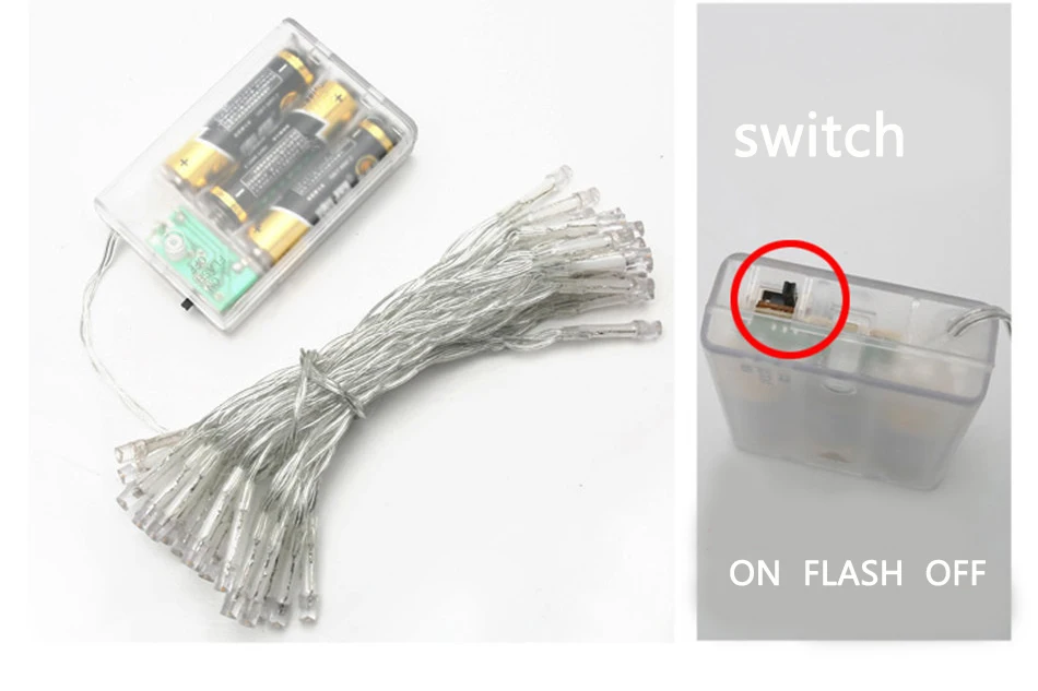 Гирлянда светодиодная из ПВХ с питанием от батарейки АА 1/3/4/5/10 м|Светодиодная