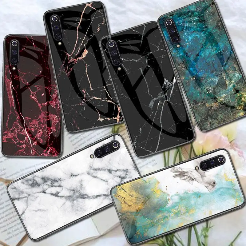 Мраморный чехол из закаленного стекла для Xiaomi mi 9 SE 8 Lite mi A2 A1 5X 6X Max 3 Red mi 6 Pro 5 Plus 4 4X 6A Note 7 Pro 5A Prime