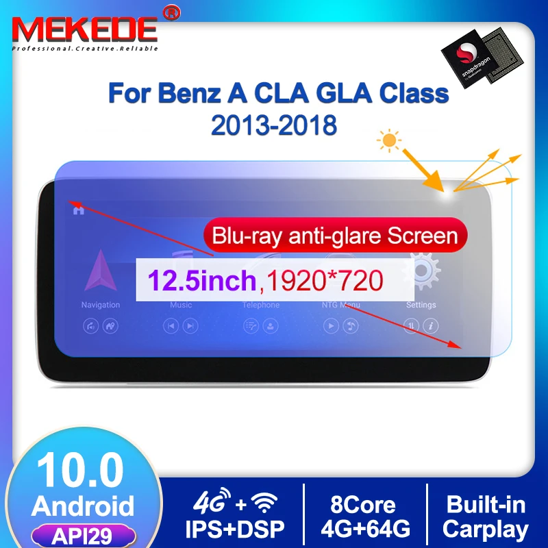 

Автомобильный мультимедийный плеер MEKEDE, 4 + 64 ГБ, Android 10, автомобильный DVD-радиоплеер для Benz A CLA GLA class C117 X117 W117 2013-2018, 4G lte BT