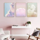 Современные настенные картины в минималистичном стиле с надписью Love Картина на холсте с изображением неба, розовые картины для гостиной, спальни, коридора, студии