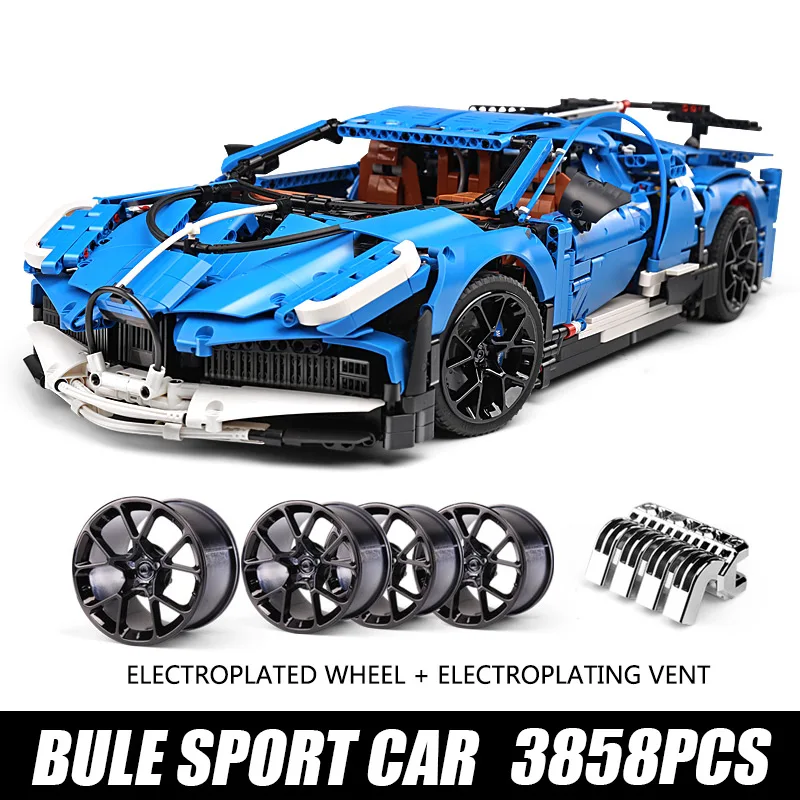 Yeshin 20086 Technic Car Series 42083 синий гоночный скоростной автомобиль в сборе модель автомобиля Дети Рождественские игрушки, подарки строительные блоки кирпичи - Цвет: 3858PCS