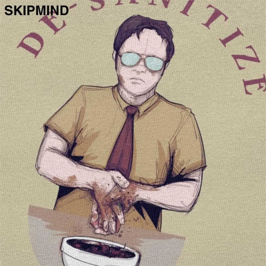 Новинка Мужской Забавный Дуайт Шрут короткий рукав О до образный вырез хлопок