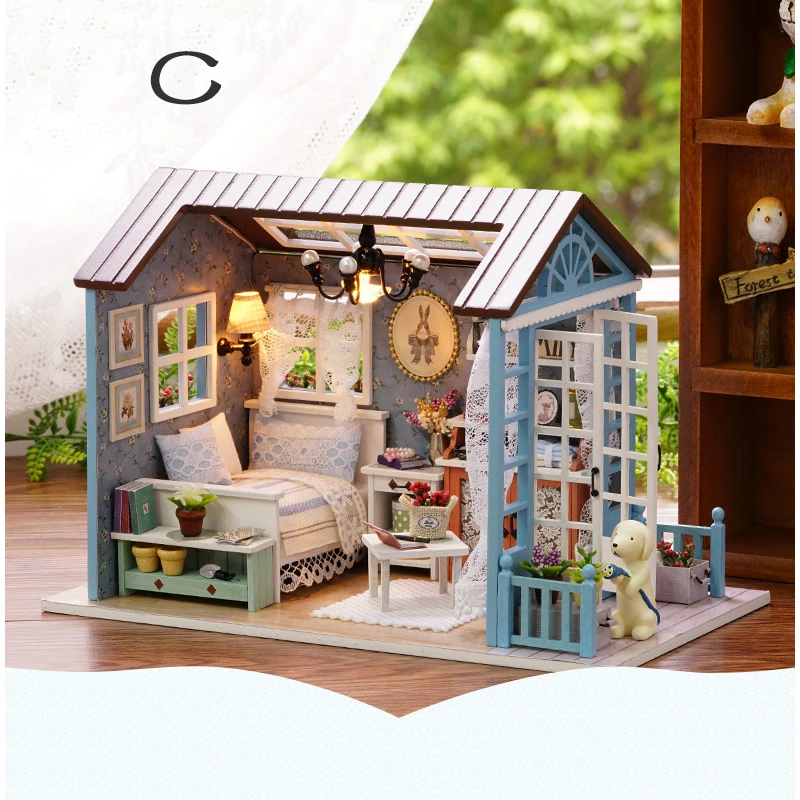 

New Diy Dollhouse Kit Wood Little House Miniature Building For Adult Baking Cake Room Kids Toys Doll House Furniture Accessories