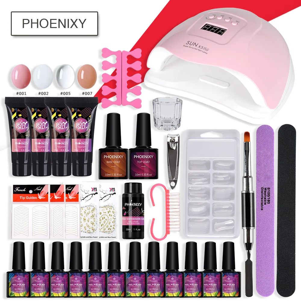Набор для маникюра с 80 Вт светодиодные лампы лаков ногтей и поли гель набор
