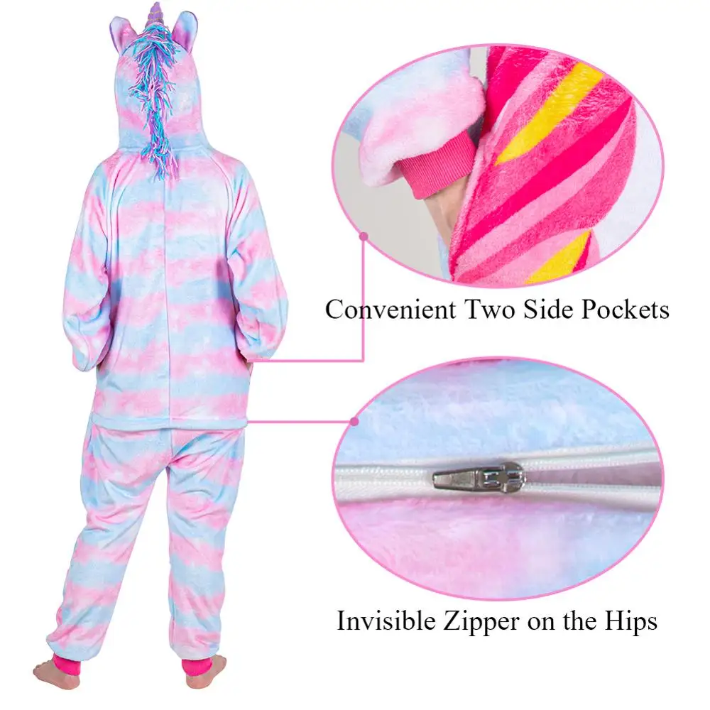 Зимняя теплая Пижама детская мягкая фланелевая одежда для сна пижамы с