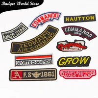 punk sport star title alphabet rectangle totem icon embroidery applique patches for clothing diy iron on badges on the backpack