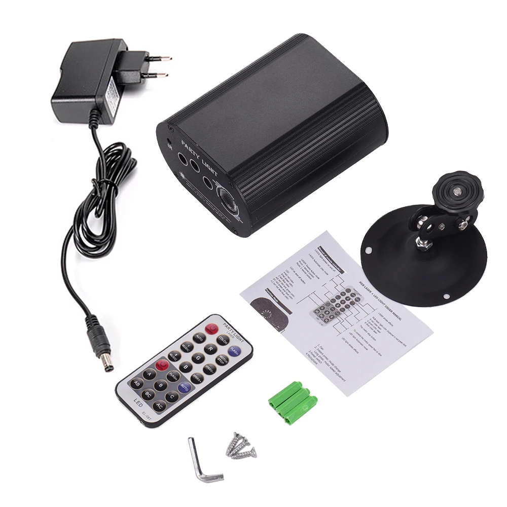 Цветной лазерный сценический стробоскоп со звуком несколько режимов работы