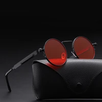 2022 classic new punk sunglasses women anti reflective mirror round metal sun glasses vintage men new spring glasses uv400