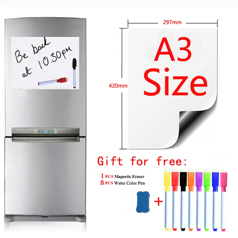

Whiteboard for Kids Stickers Dry Erase Calendar Magnetic Soft White Boar Magnet Board Fridge School Home Office Kitchen