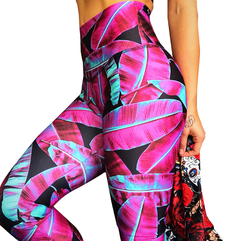 

2021 Nian Workout Women Leggings High Waist Elastic Push Up Print Ankle Length Spandex Legging Fitness Feminino Leggings