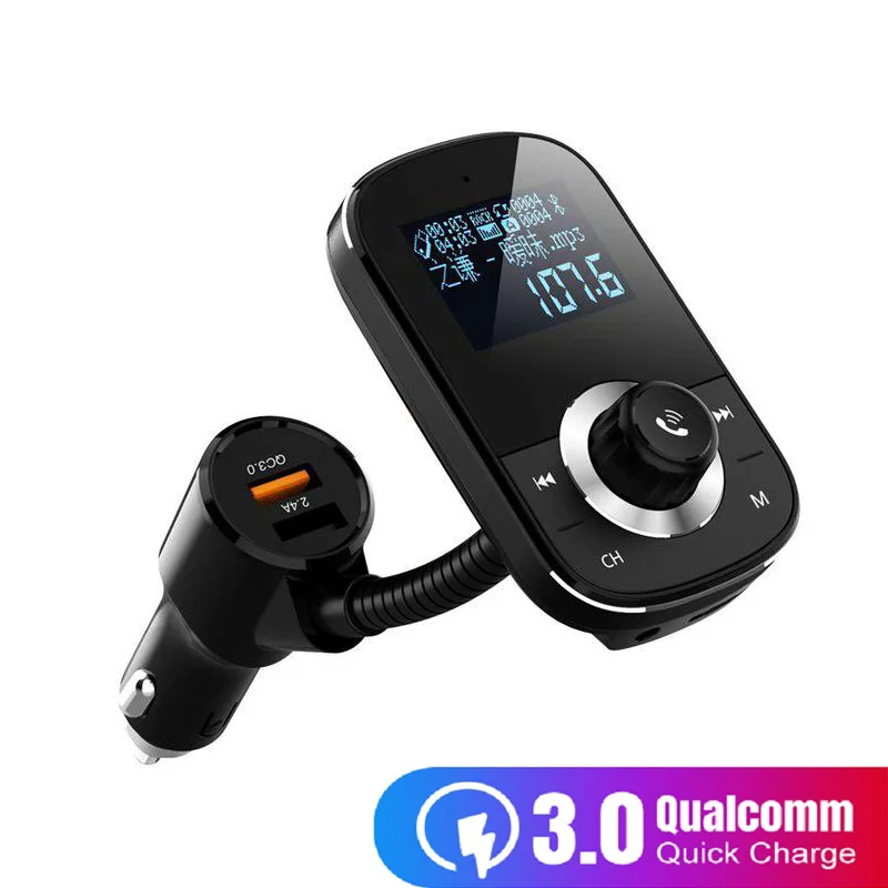 Быстрое зарядное устройство Konrisa QC 3 0 FM передатчик Выход Aux Bluetooth музыкальный
