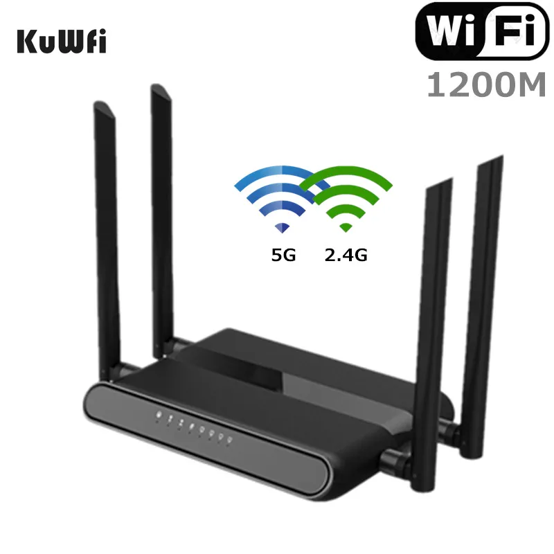 KuWFi 1200 Мбит/с WiFi маршрутизатор двухдиапазонный гигабитный беспроводной Интернет