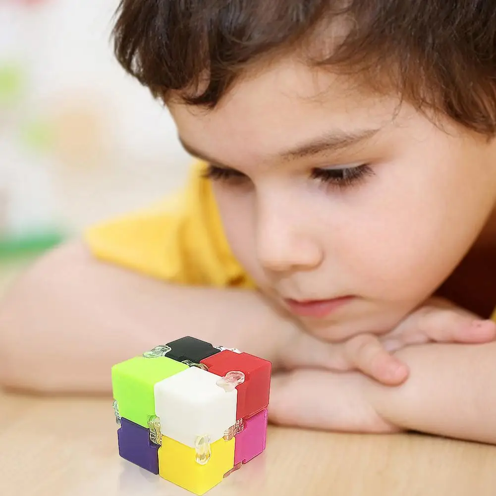 Cubo m&aacute;gico de PVC arco&iacute;ris para adultos y ni&ntilde;os, cubo antiestr&eacute;s, antiestr&eacute;s, antiautismo, regalo divertido, ansiedad de alivio-4