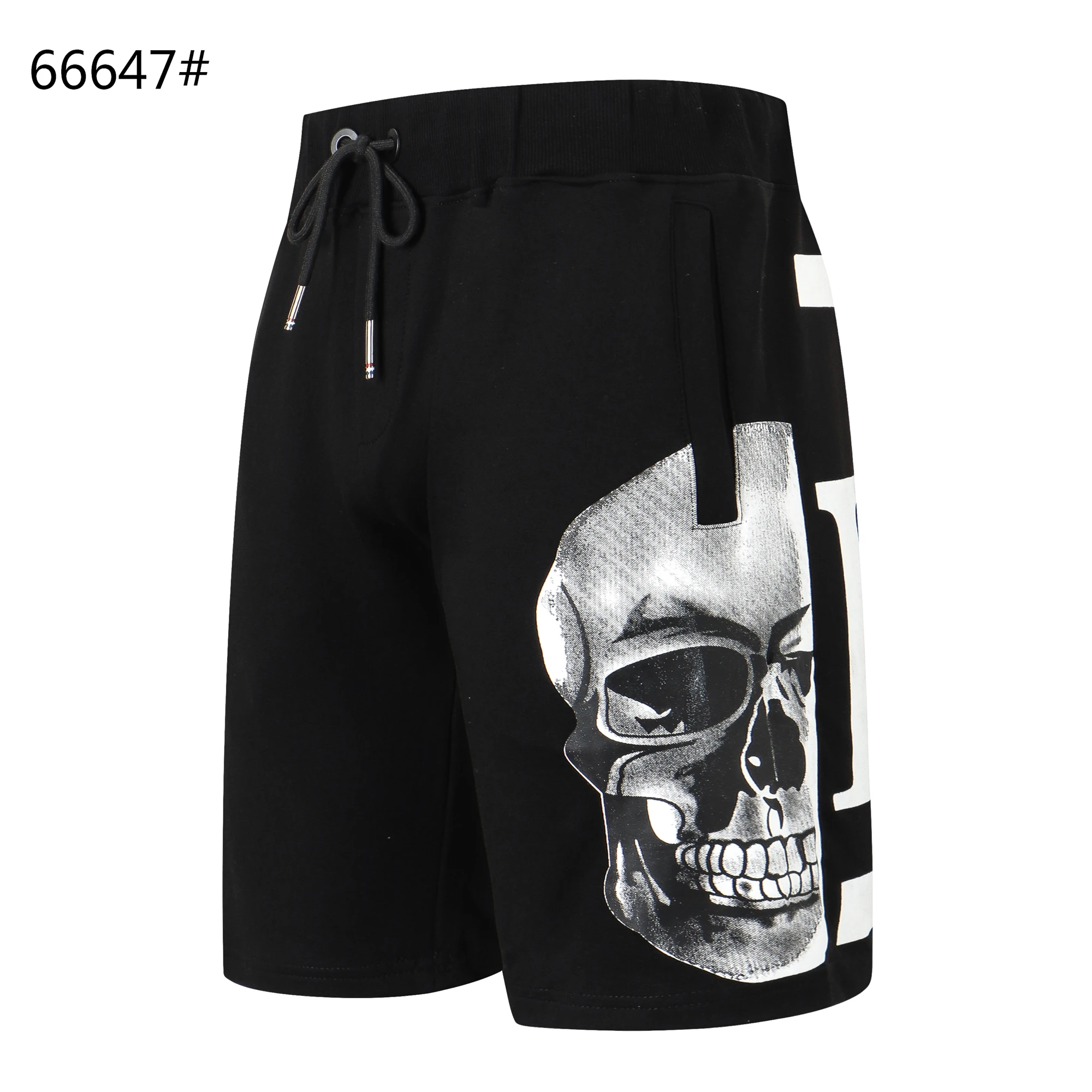 

QP Philipp Plein Original Brand Men's Diamond Shorts Skull Head Hot Drill PP Pure Cotton Men's Casual Five Point Guard Pants