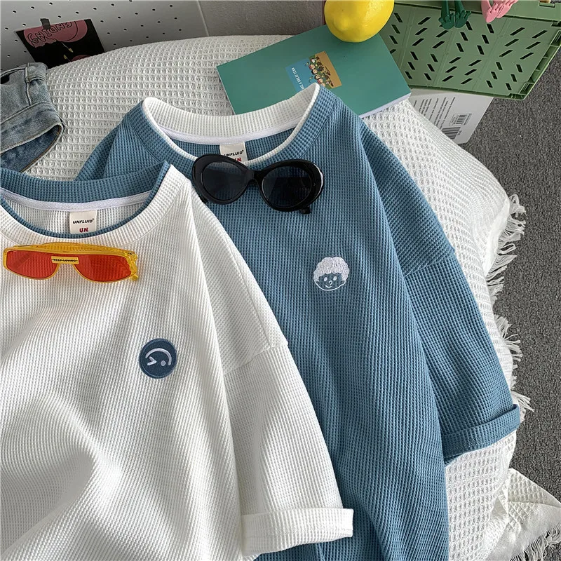 

ins Couples Korean Tshirt Women Men Casual Letter Print O-Neck Stripe Creativity Loose T-Shirts Long Sleeve Oversize Net System