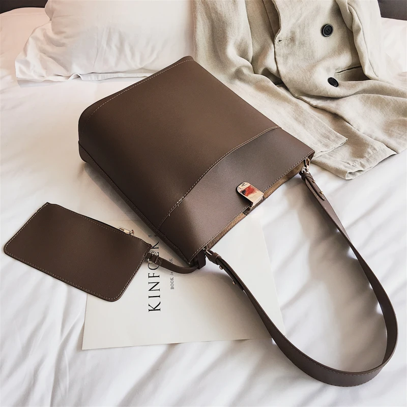 Новые женские сумки на плечо из искусственной кожи среднего размера + кошелек