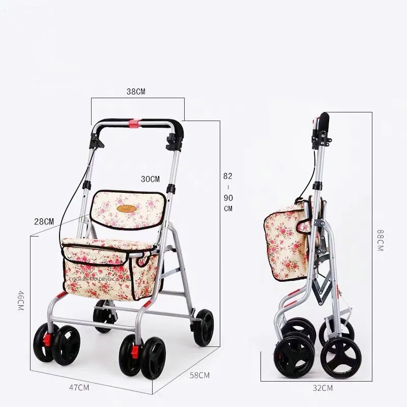Портативные роликовые ходунки для пожилых с колесами сиденье спинка и сумка