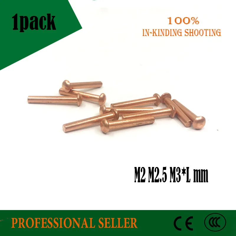 Free shipping 20/50Pcs/100Pcs M2 M2.5 M3 M4 GB867 Copper Solid Round Head Rivet Alloy Self-plugging | Обустройство дома