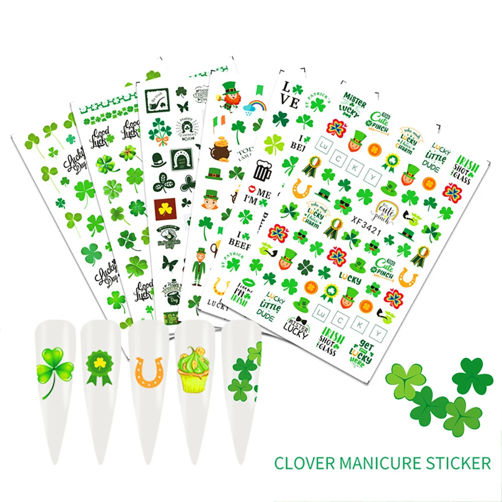 10 шт./компл. повезло четыре листа Клевер &quotсделай сам&quot украшение для ногтей