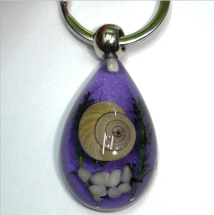 

Pure Conch Keychains 14 Colors Resin Transparent Water Drop Shaped Women Bag Key Rings New Arrival Fashion Jewelry