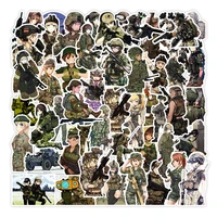 50pcs army female soldier stickers for notebooks stationery vintage special forces sticker craft supplies scrapbooking material