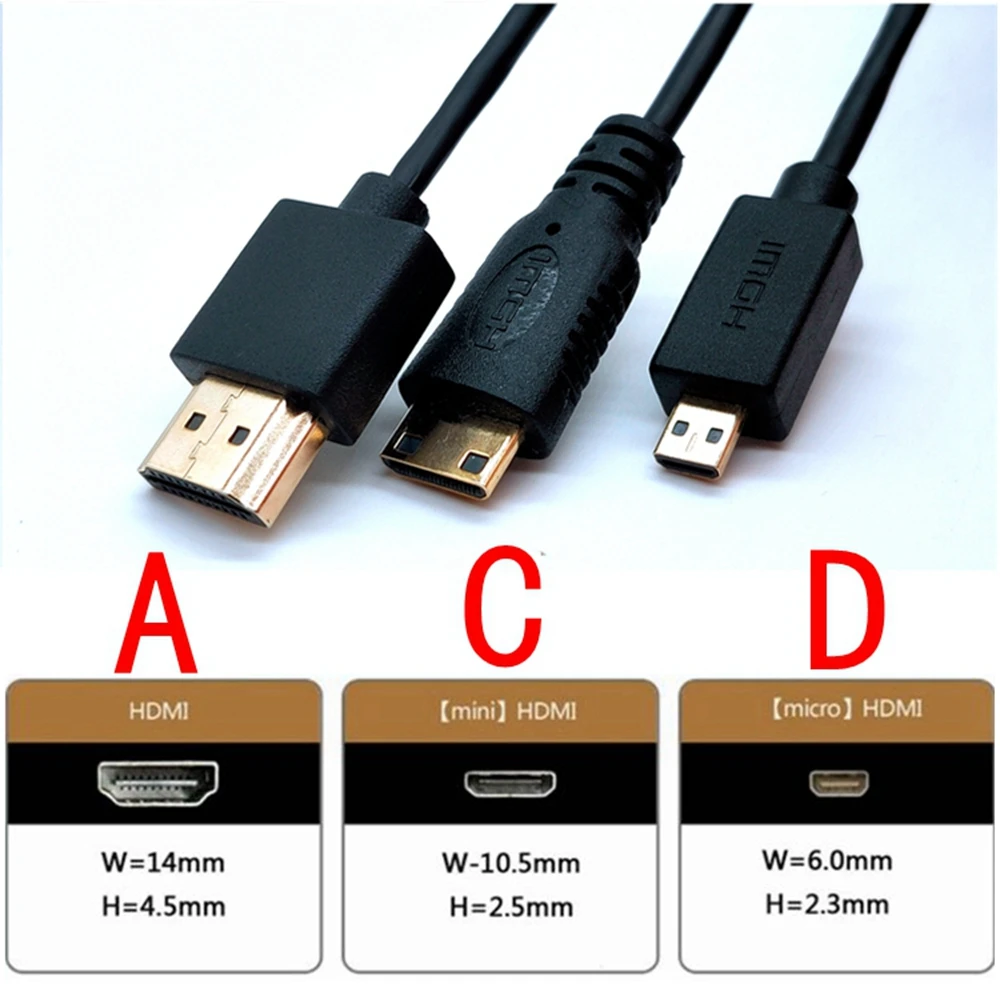 OD 3.0mm Super Soft Micro HDMI-compatible &amp Mini male Thin Cable 2k 4k hd @60hz Light-weight Portable | Электроника