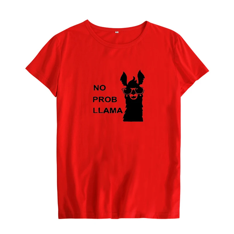 Забавная женская футболка Llama 2018 летняя с коротким рукавом и забавным мультяшным