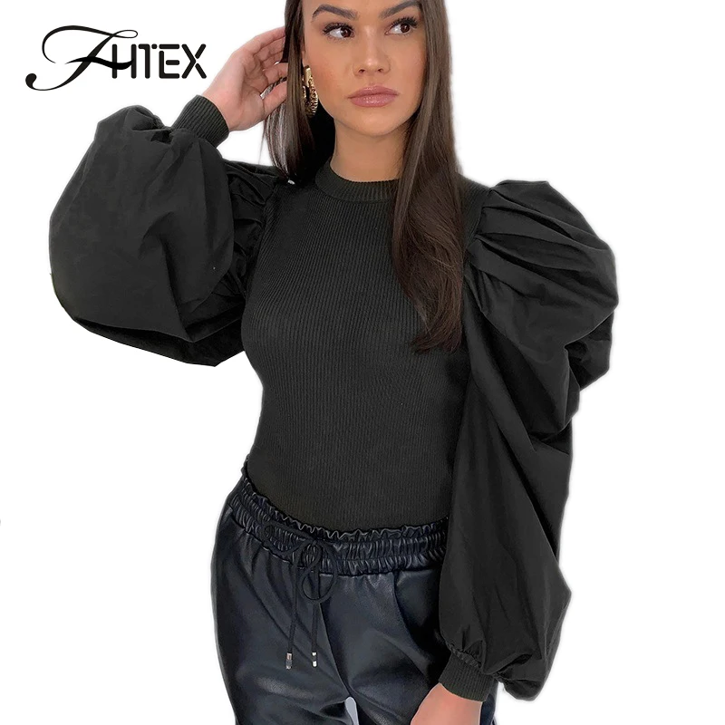 Облегающие повседневные футболки в стиле ретро с воротником лодочкой и пышными