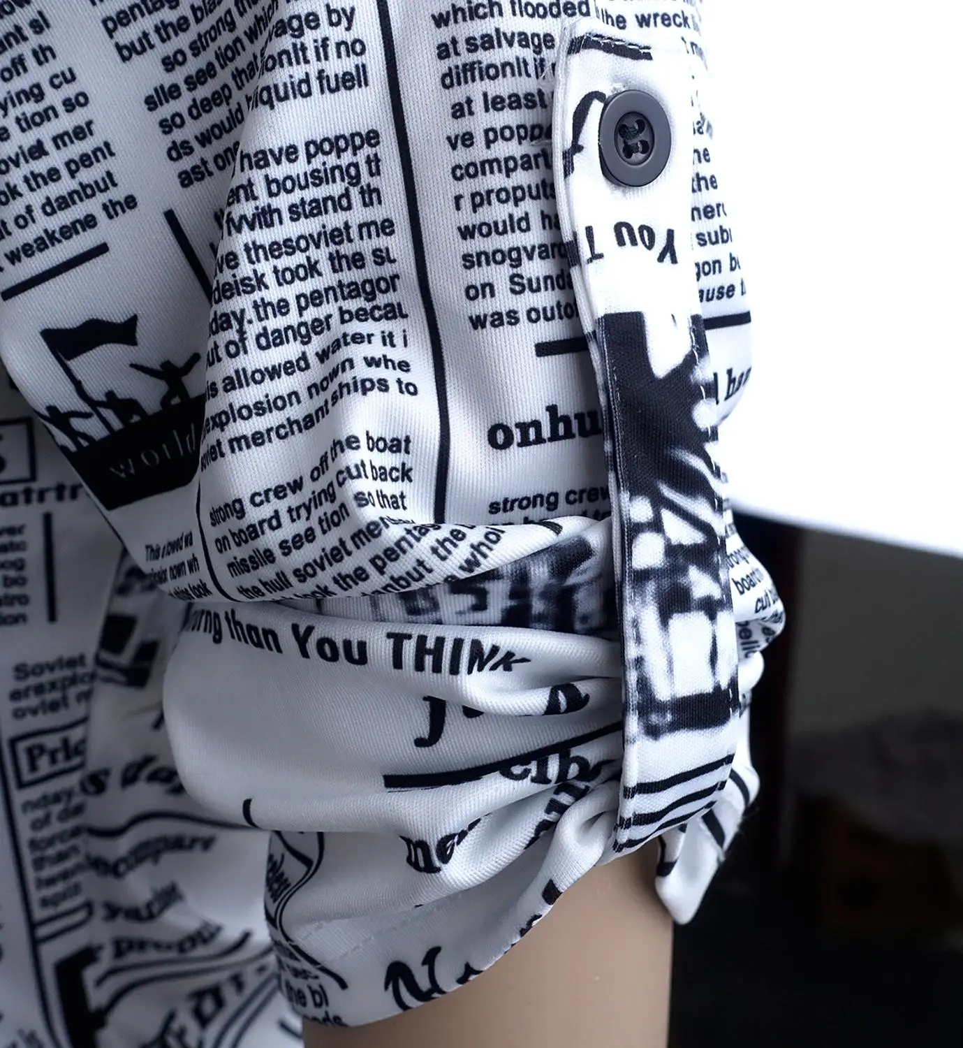 Новый женский костюм с рубашкой Осенняя рубашка газетным принтом двумя