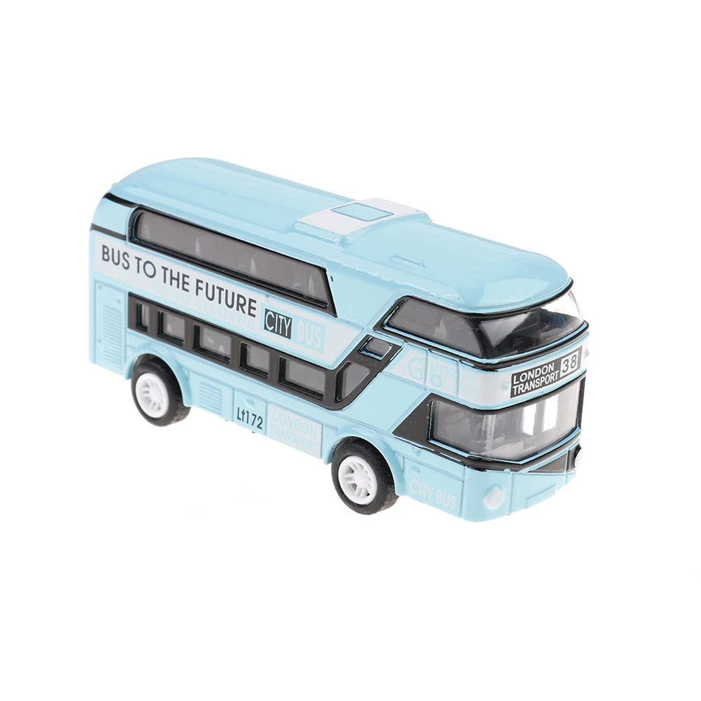 

5 Colors Plastic Simulation Double Decker London Bus Toy Kids Toy Car Model Alloy Diecast Toys for Boys Gift Decoration