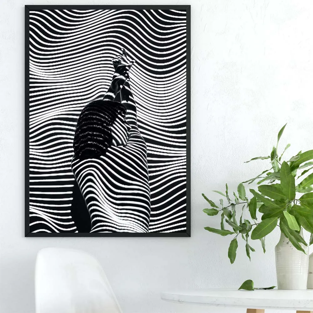 

Figure oil painting black and white naked girl abstract art canvas painting living room corridor office home decoration mural