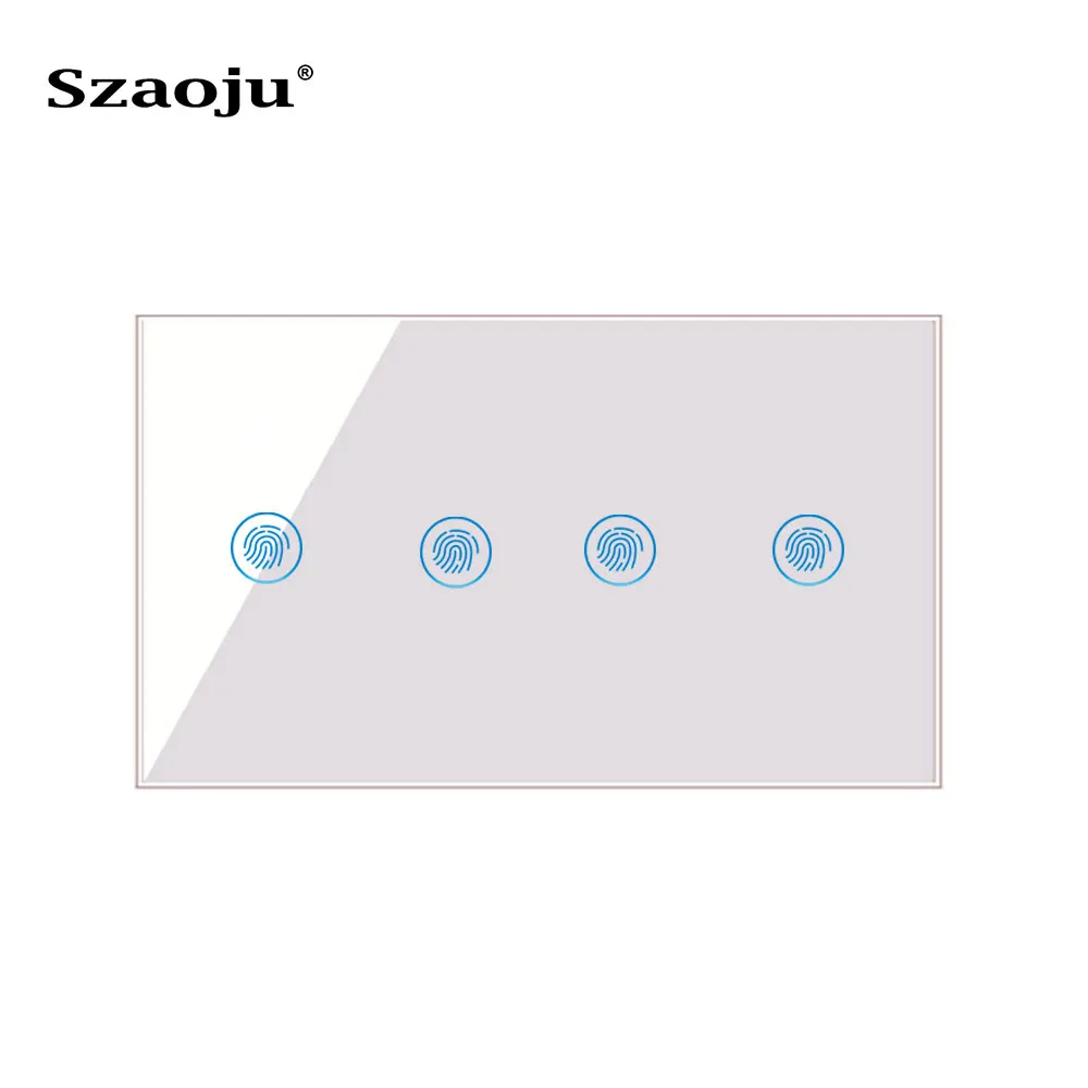 

Szaoju ЕС/Великобритания панель из закаленного хрустального стекла настенный сенсорный выключатель электрический датчик питания двойная кно...