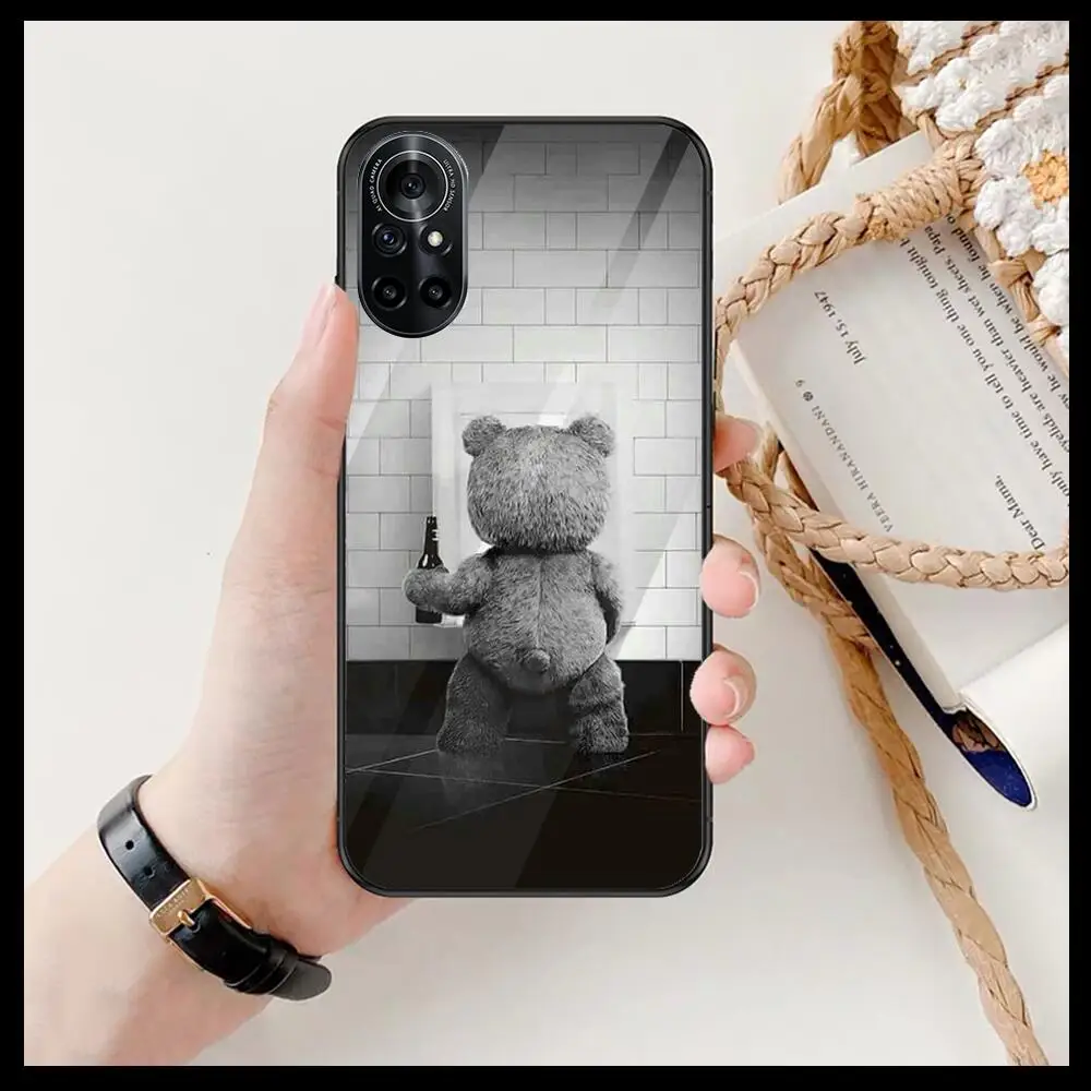 

Teddy bear Clear Phone Case For Huawei Honor 20 10 9 8A 7 5T X Pro Lite 5G Black Etui Coque Hoesjes Comic Fash