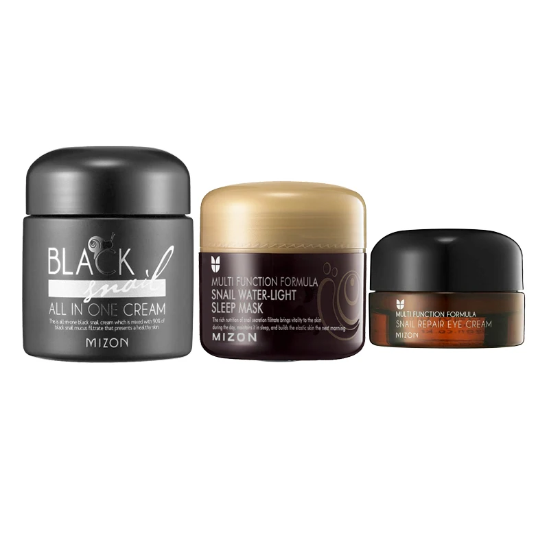 

MIZON Black Snail All In One Cream 75g Snail Sleep Mask 80g Eye Cream 25g Face Care Set Hydrating Whitening Anti Wrinkle