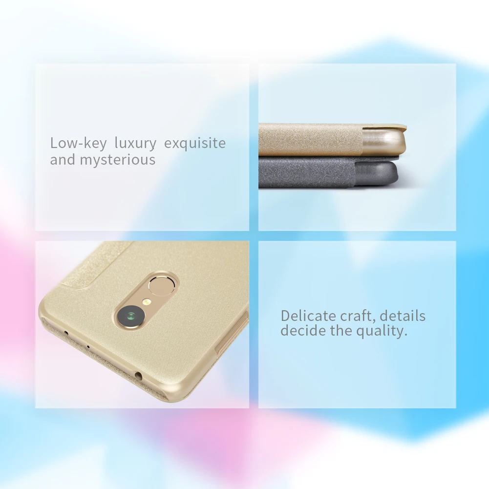 Для xiaomi redmi 5 Чехол(5,7 дюйма) NILLKIN блестящий чехол из искусственной кожи с откидной крышкой для xiaomi redmi 5