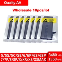 quality aa 10pcslot 0 cycle battery for iphone 5 5s 5c se 6 6s 7 8 plus x xr xs max wholesale replace for apple battery