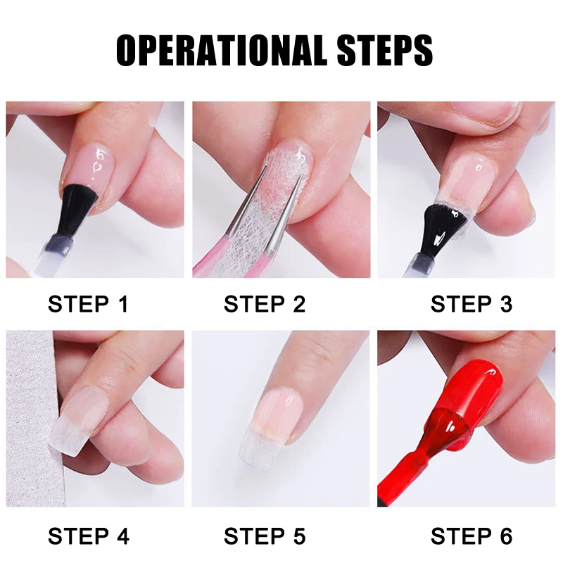 Стекловолоконные Типсы для наращивания ногтей клеевые пинцеты DIY Маникюрный