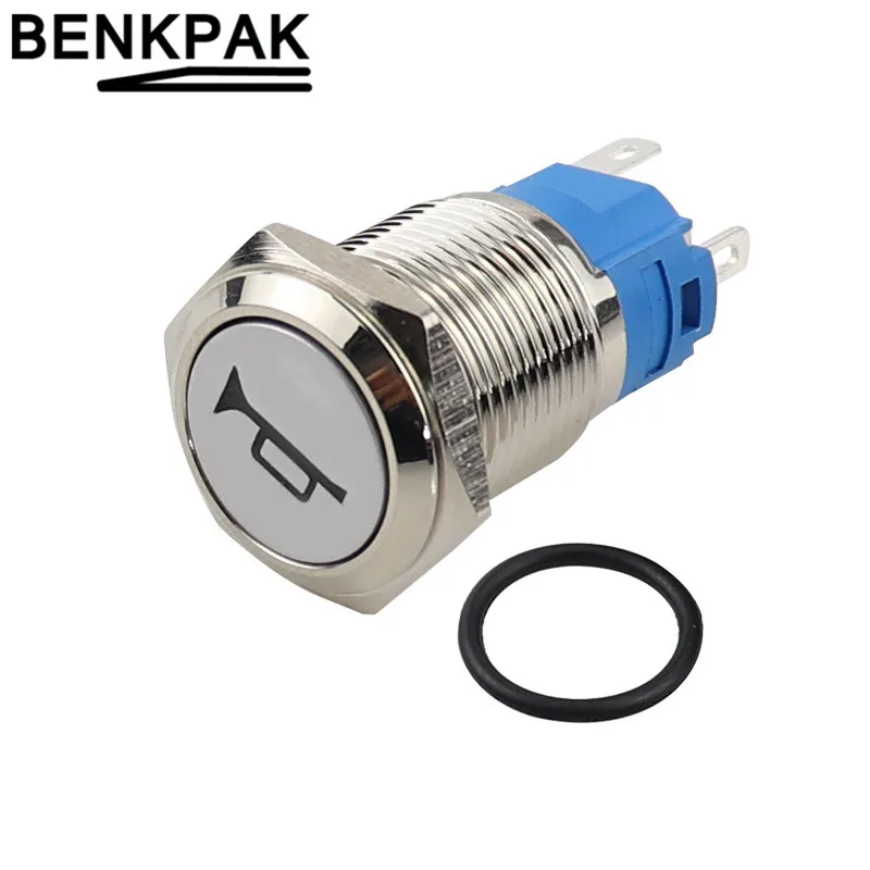 16 мм LED серебряный корпус металлический кнопочный переключатель приборной